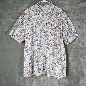 Columbia PFG‎ Vented SS Shirt Mens 2XL Printed USA Flag